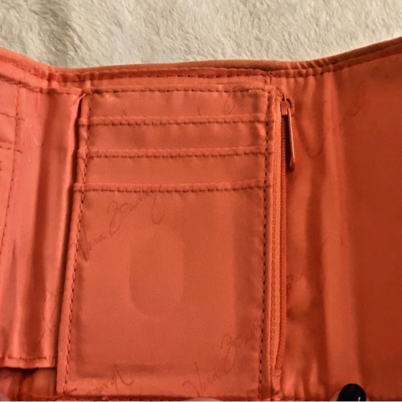 Vera Bradley Quilted Black and Pink Splatter Snap Front Tri Fold Wallet 5”x4” - Picture 5 of 6